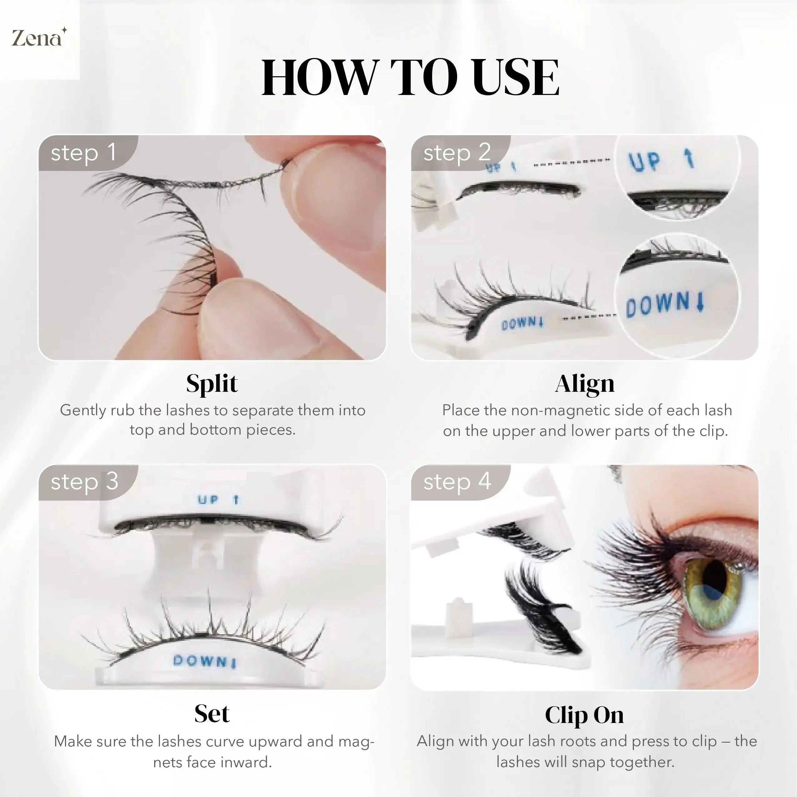 Classy Winged Magnetic False Lashes ZenaMakeup