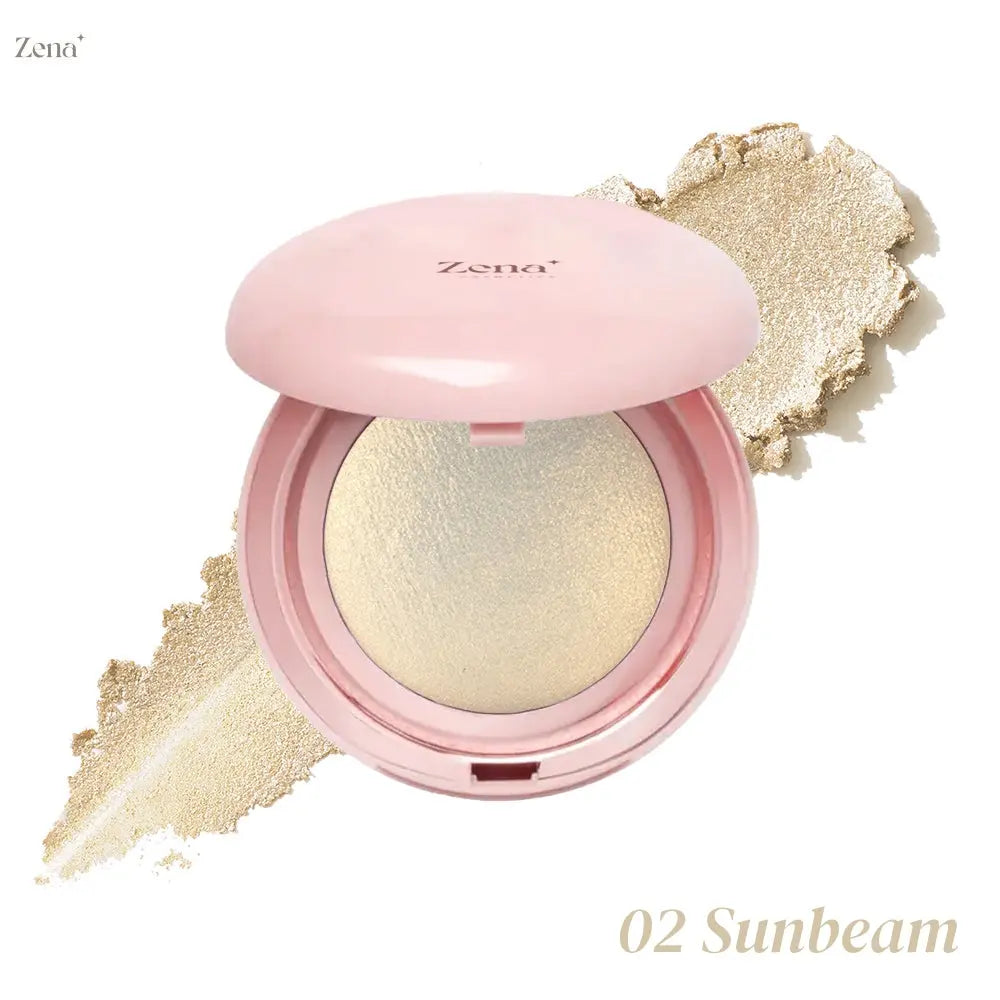 Gleam On Baked Highlighter ZenaMakeup