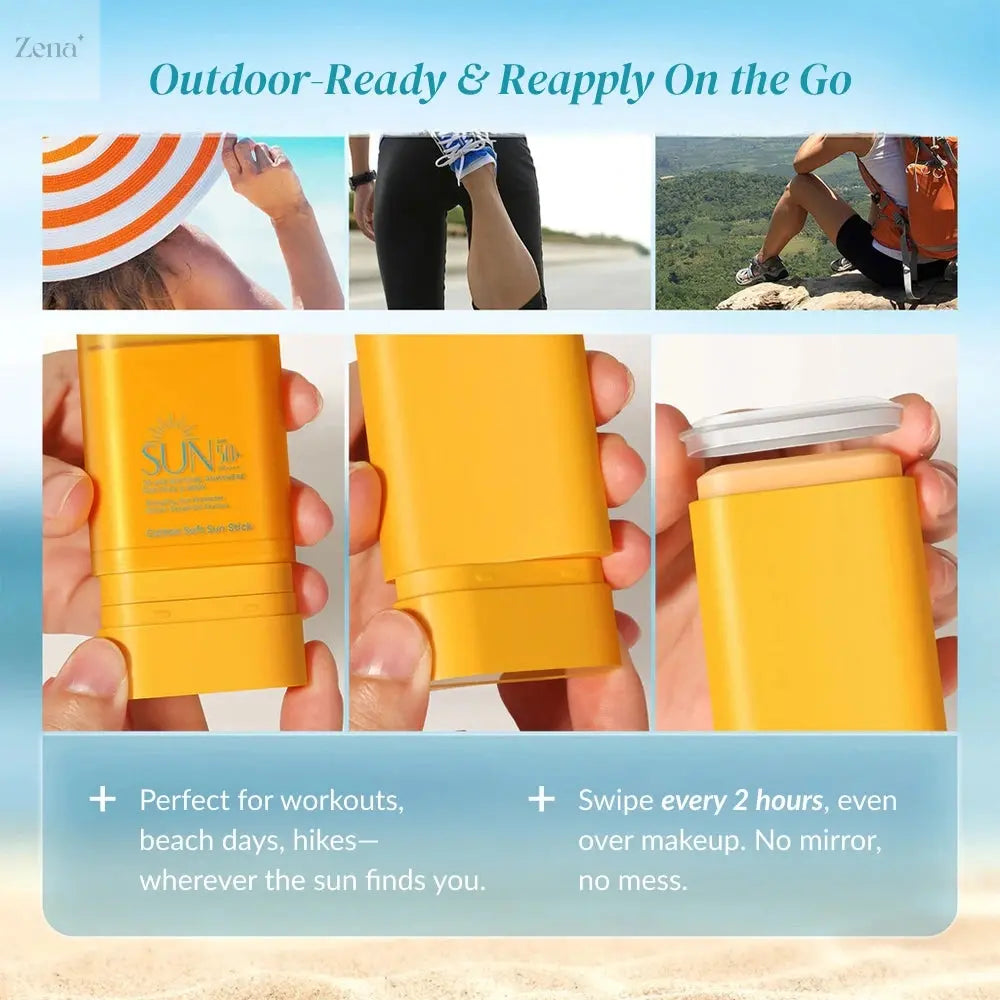 Invisible Sunscreen Face Stick SPF 50 reapply on the go and portable for outdoor activities