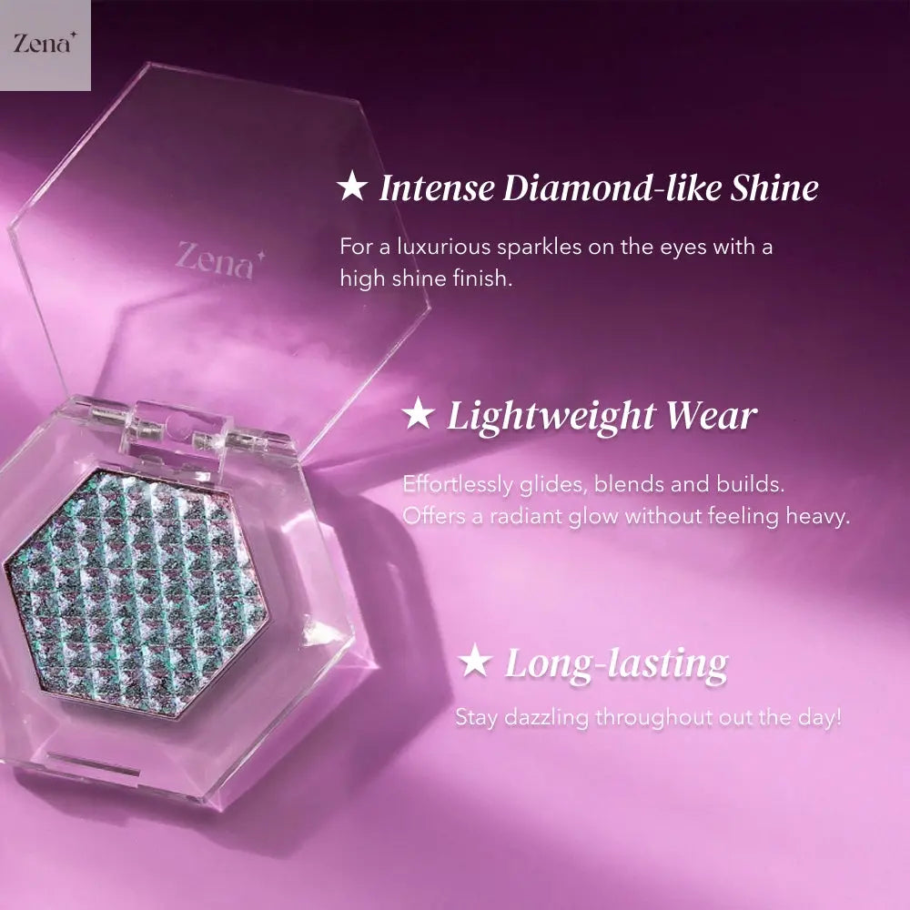 One-swipe High Shine Glitter Eyeshadow ZenaMakeup
