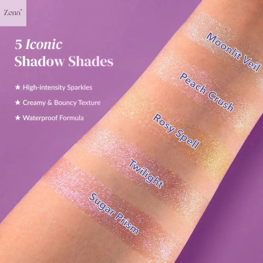 One-swipe High Shine Glitter Eyeshadow ZenaMakeup
