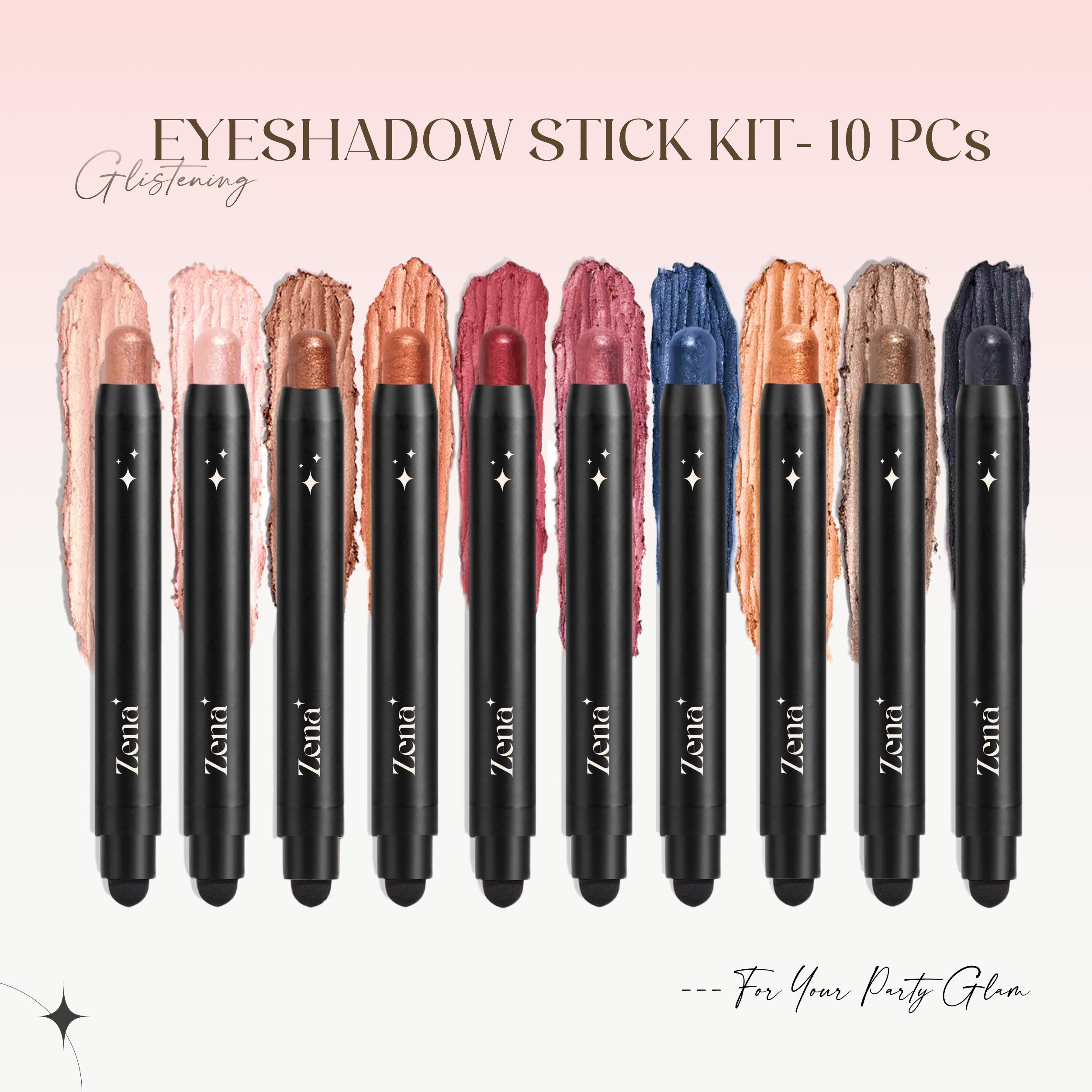 Reckless Love Set - 10 Glistening Waterproof Eyeshadow Sticks