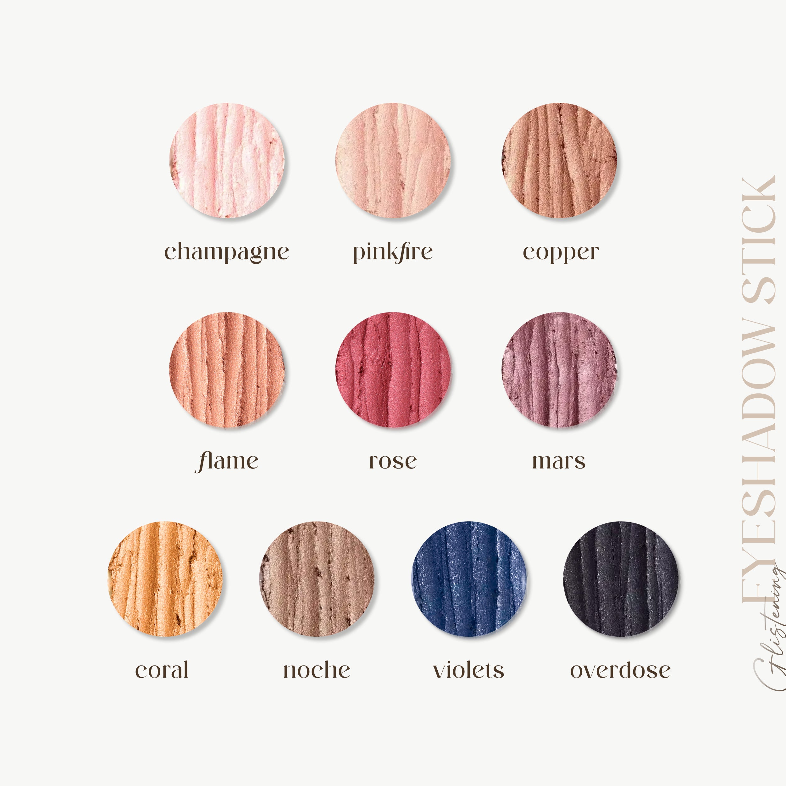 Reckless Love Set - 10 Glistening Waterproof Eyeshadow Sticks