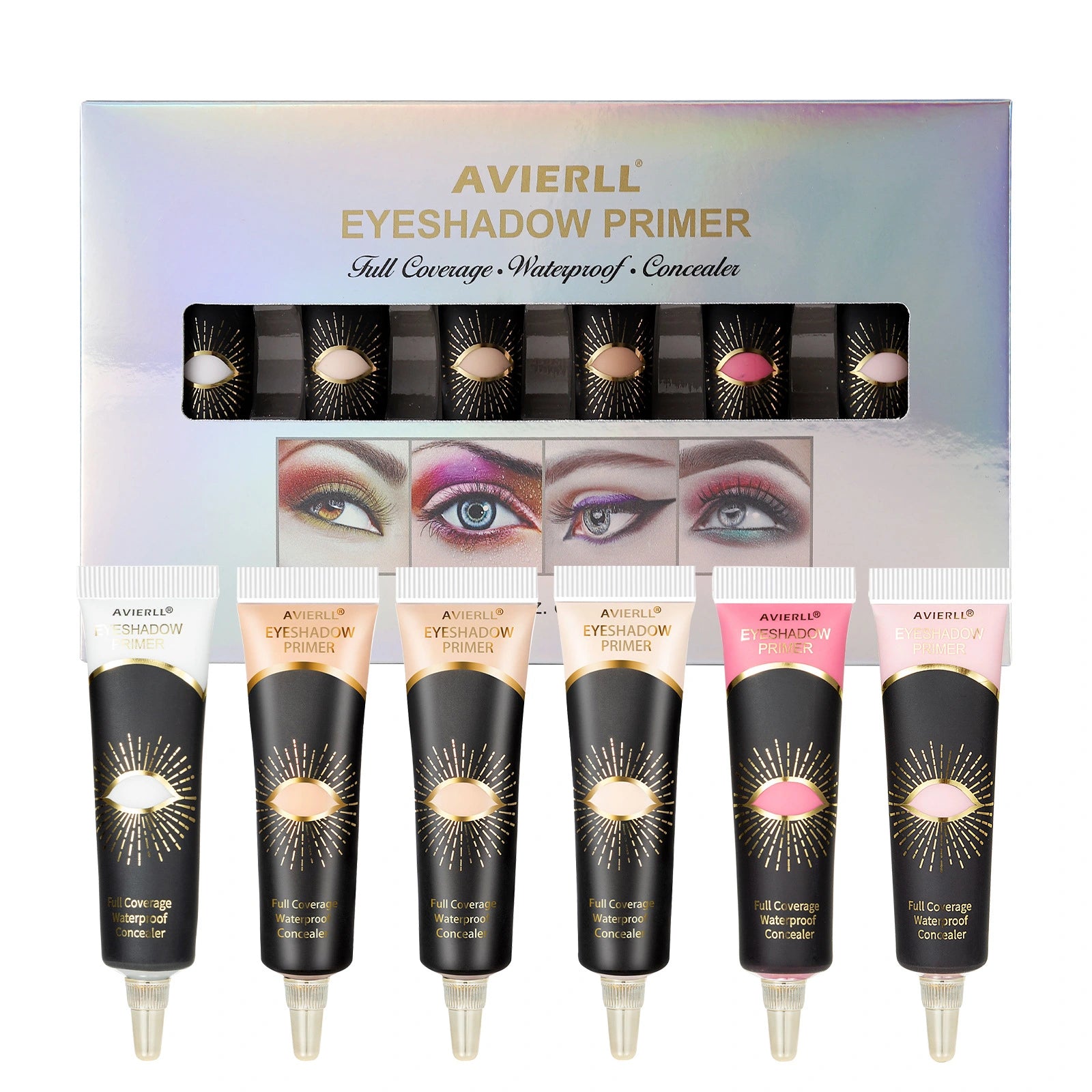 Stylish and functional eyeshadow primer tubes in a set