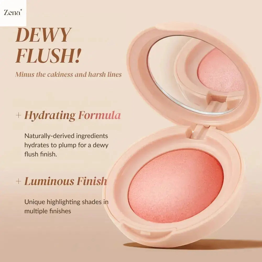 Bloom Up Baked Highlighting Blush ZenaMakeup