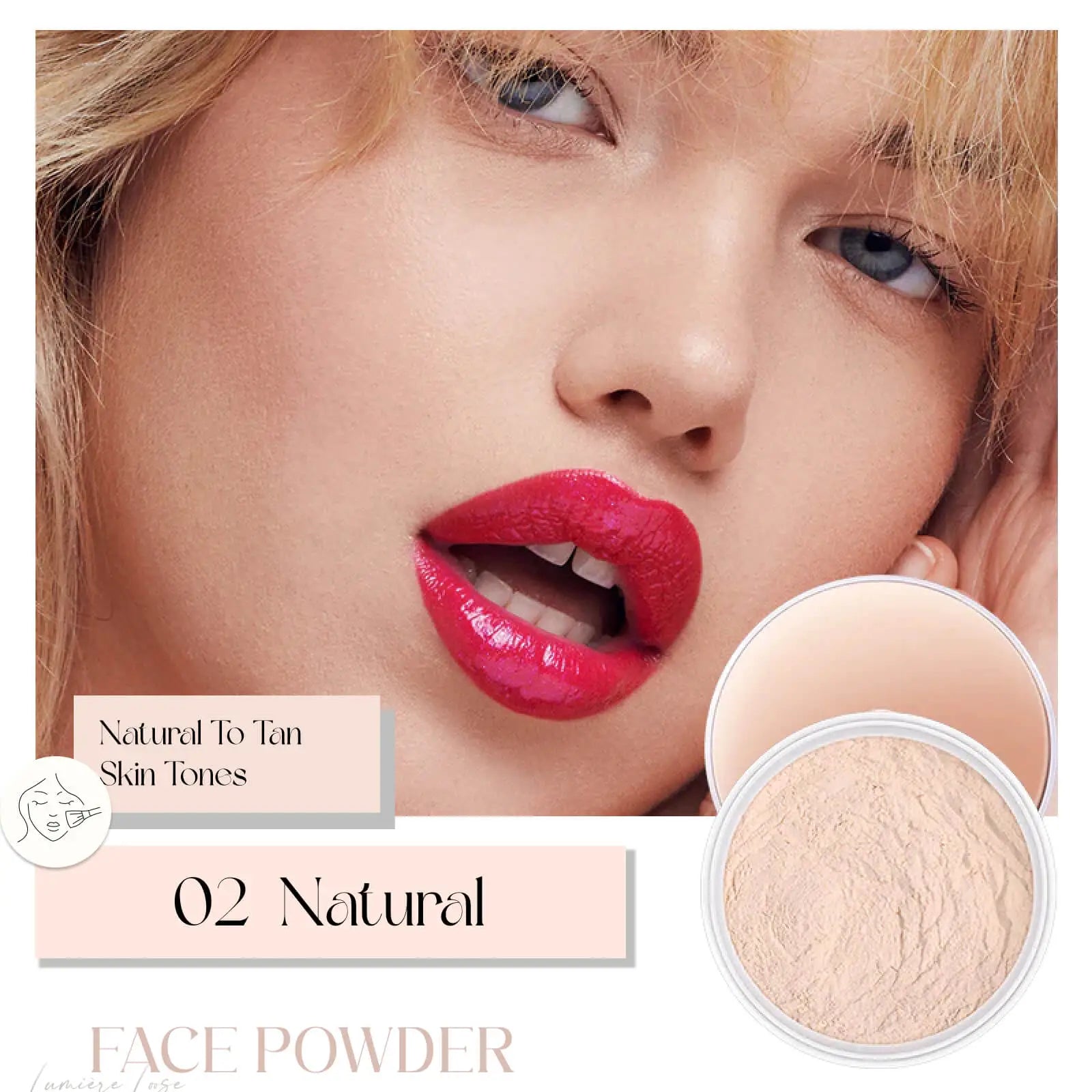 Achieve a flawless finish with our face powder