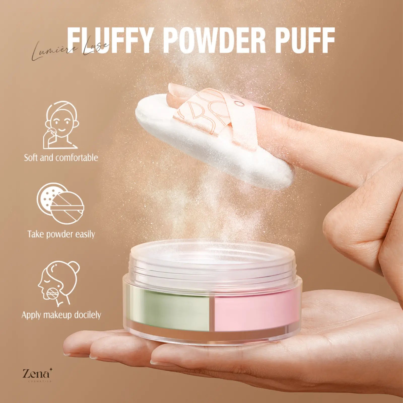 Loose setting powder minimizing shine and pores