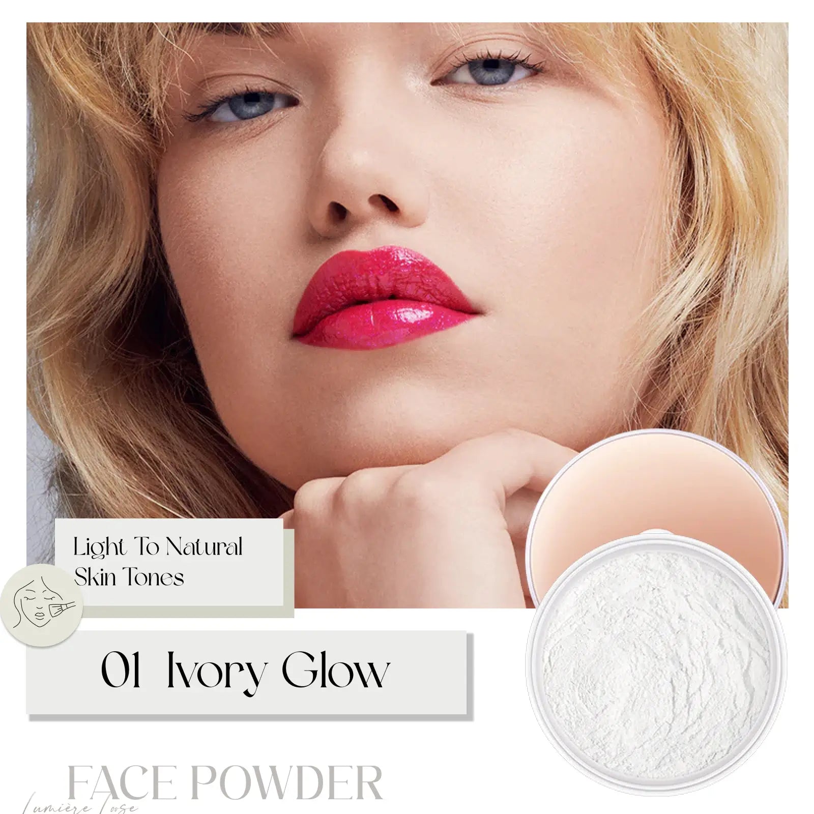 Easy application of translucent loose powder