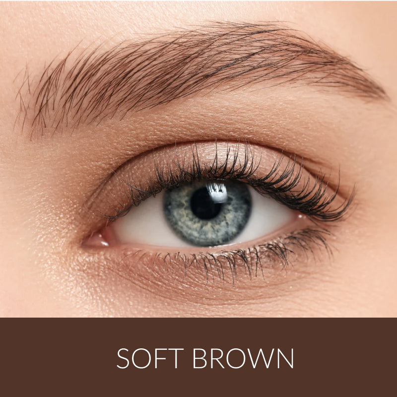 Set of eyebrow tinting products including pencil and developer