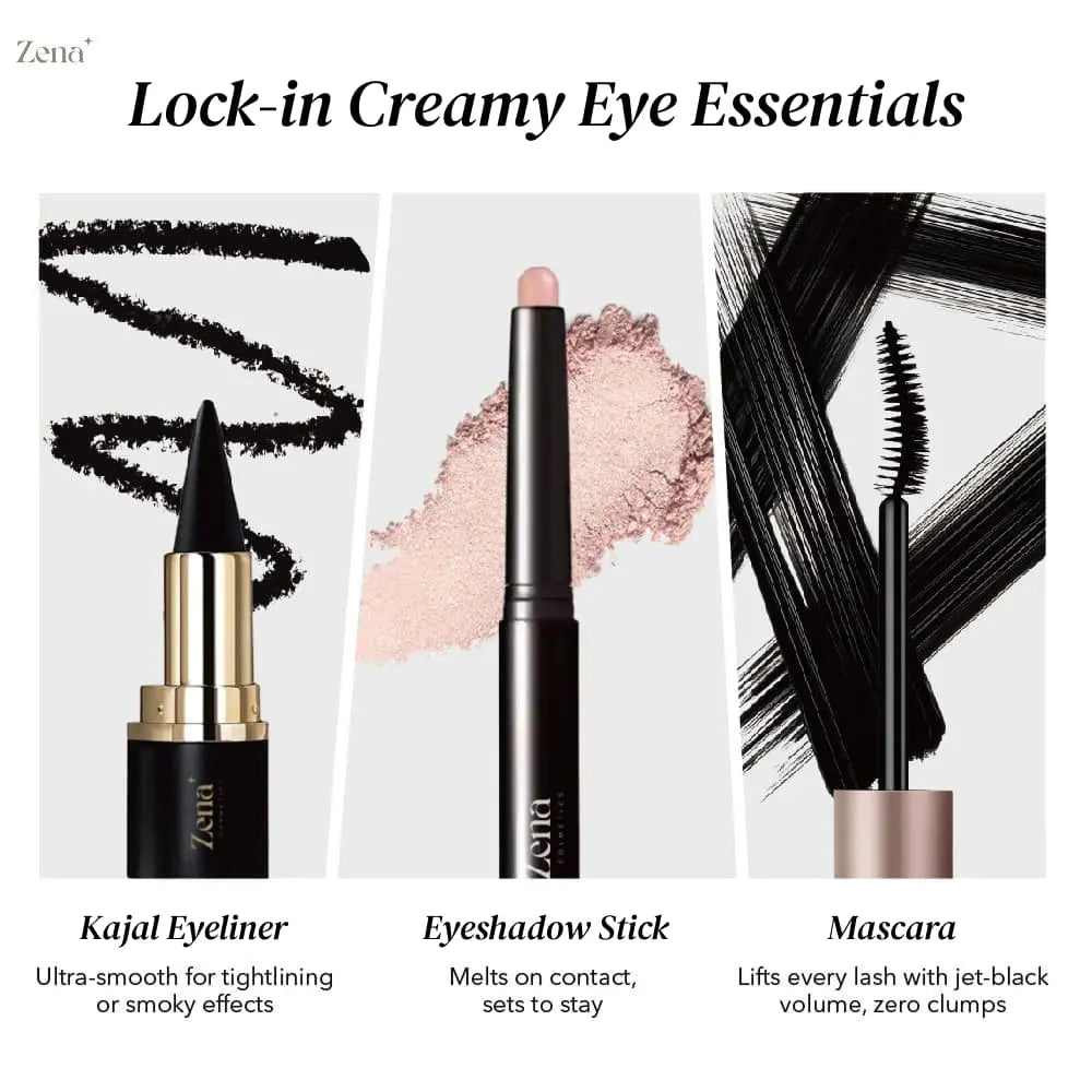Glam Essentials: Eyeshadow & Mascara & Eyeliner Set ZenaMakeup