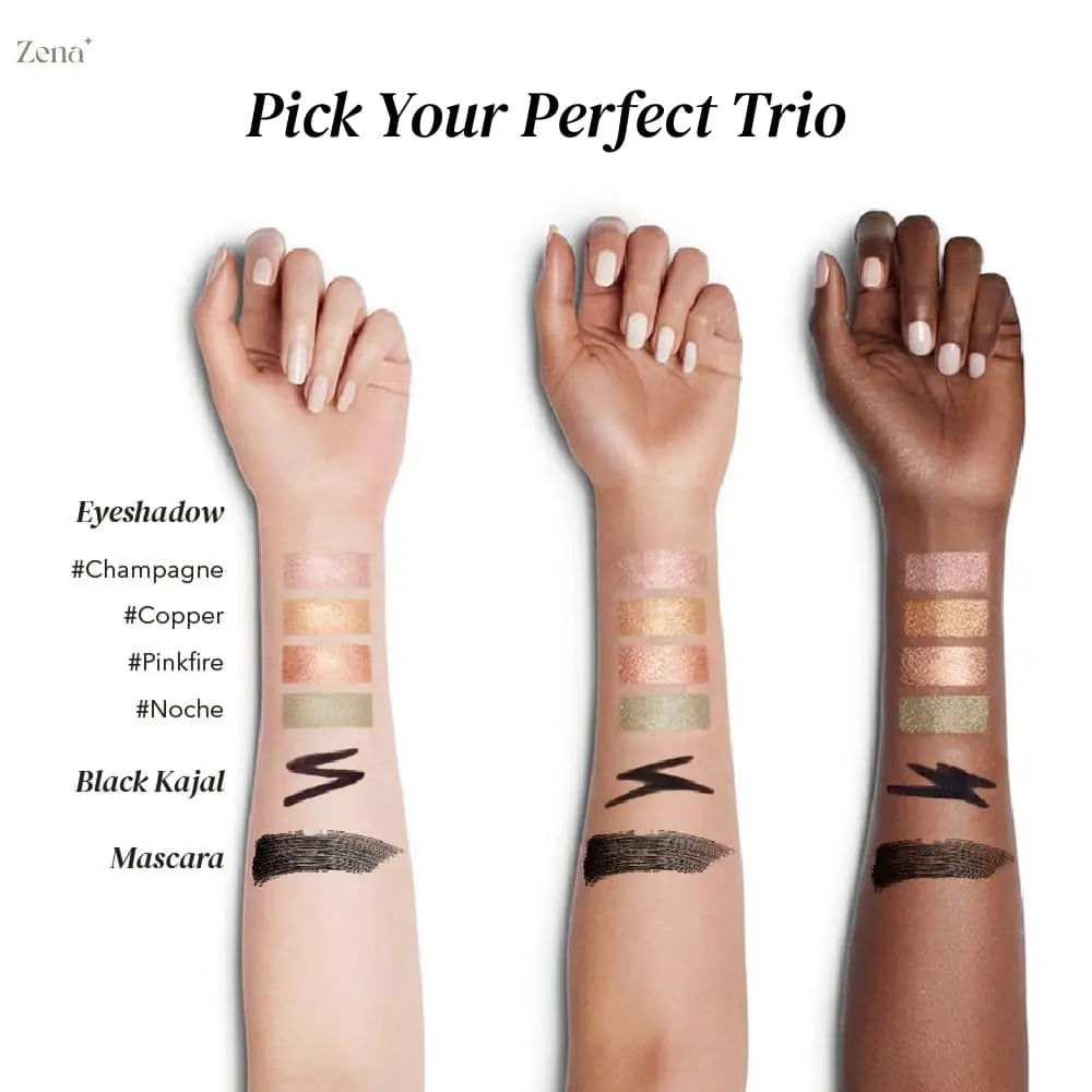 Glam Essentials: Eyeshadow & Mascara & Eyeliner Set ZenaMakeup