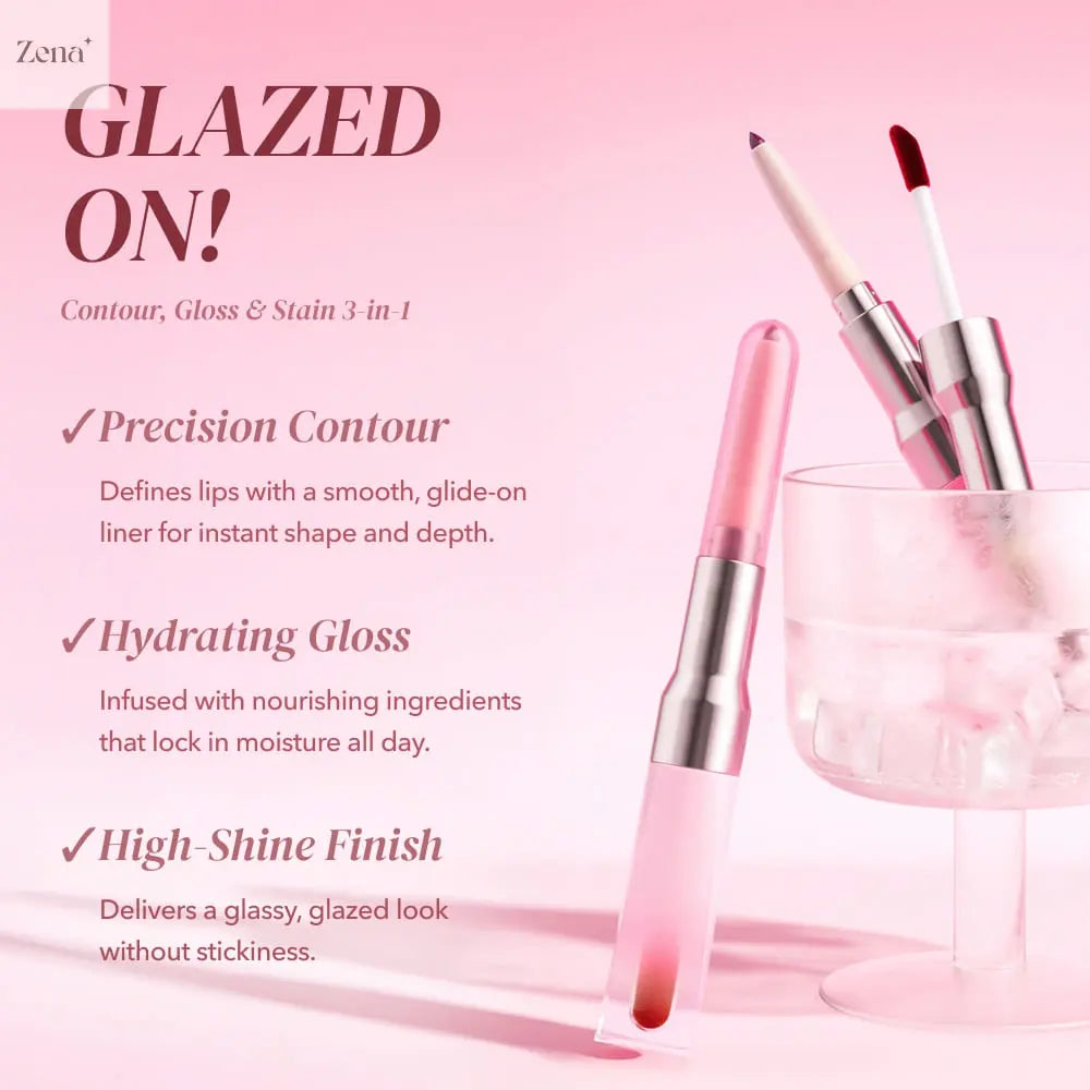 Glazed On Lip Contour & Gloss ZenaMakeup