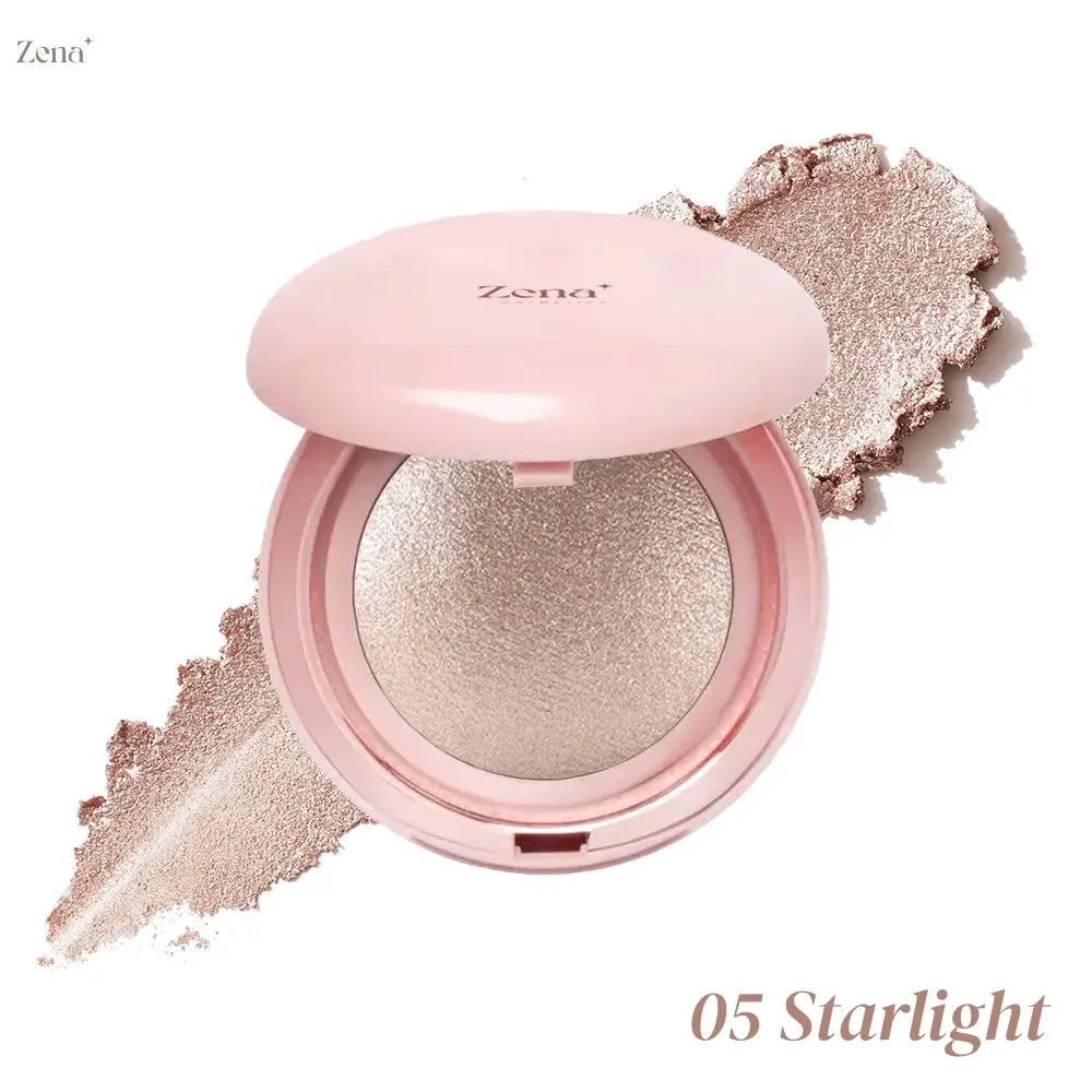 Gleam On Baked Highlighter ZenaMakeup
