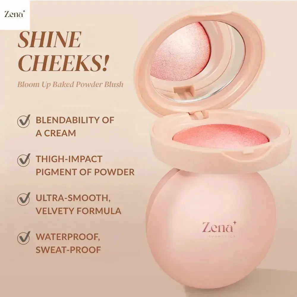 Bloom Up Baked Highlighting Blush ZenaMakeup