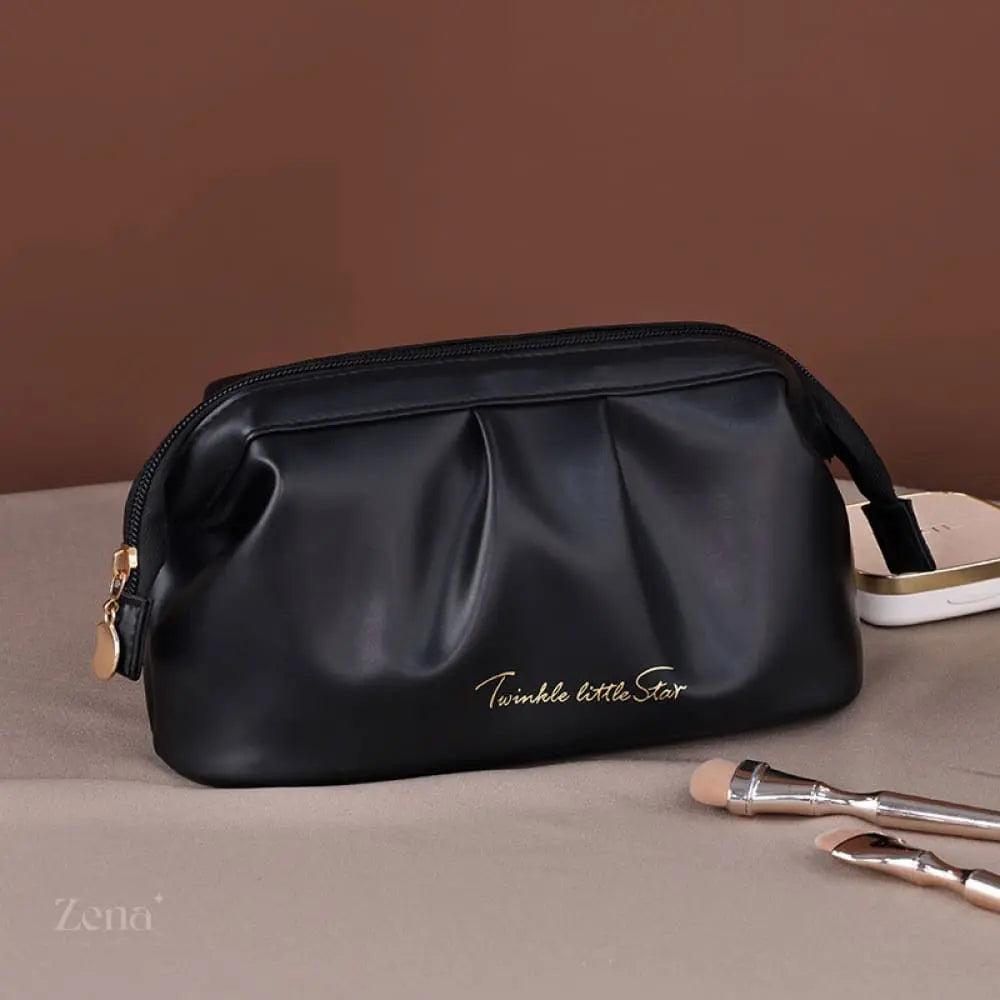 Luxe Leather Travel Makeup Organizer Bag