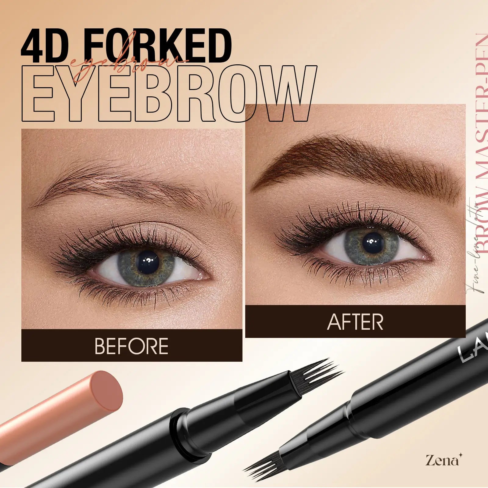 Zena Eyebrow Tint Pen shown in various shades