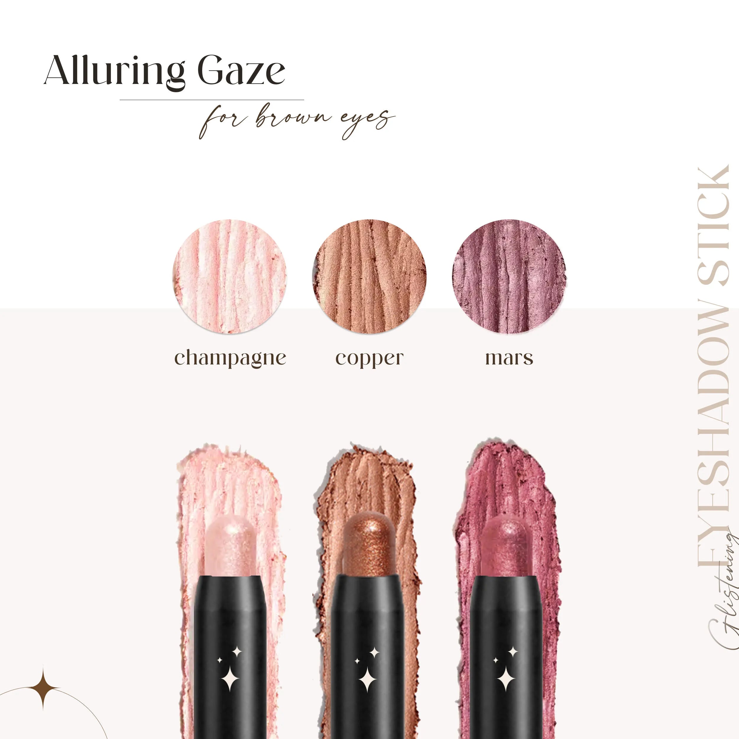 Radiant Allure - Glistening Waterproof Eyeshadow Stick TRIOs