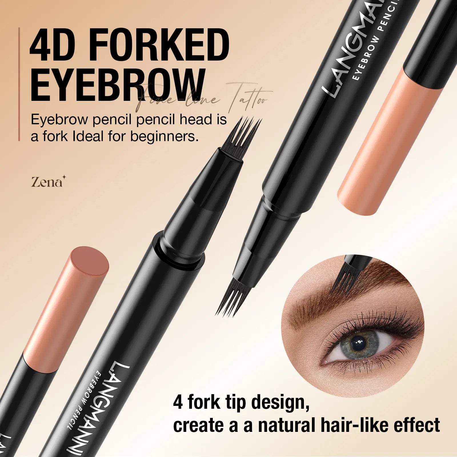 Brush applicator included in Brow Perfection Trio set