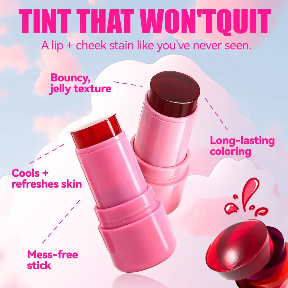 Everglow Cooling Jelly Tint packaging, highlighting the sleek design and product information