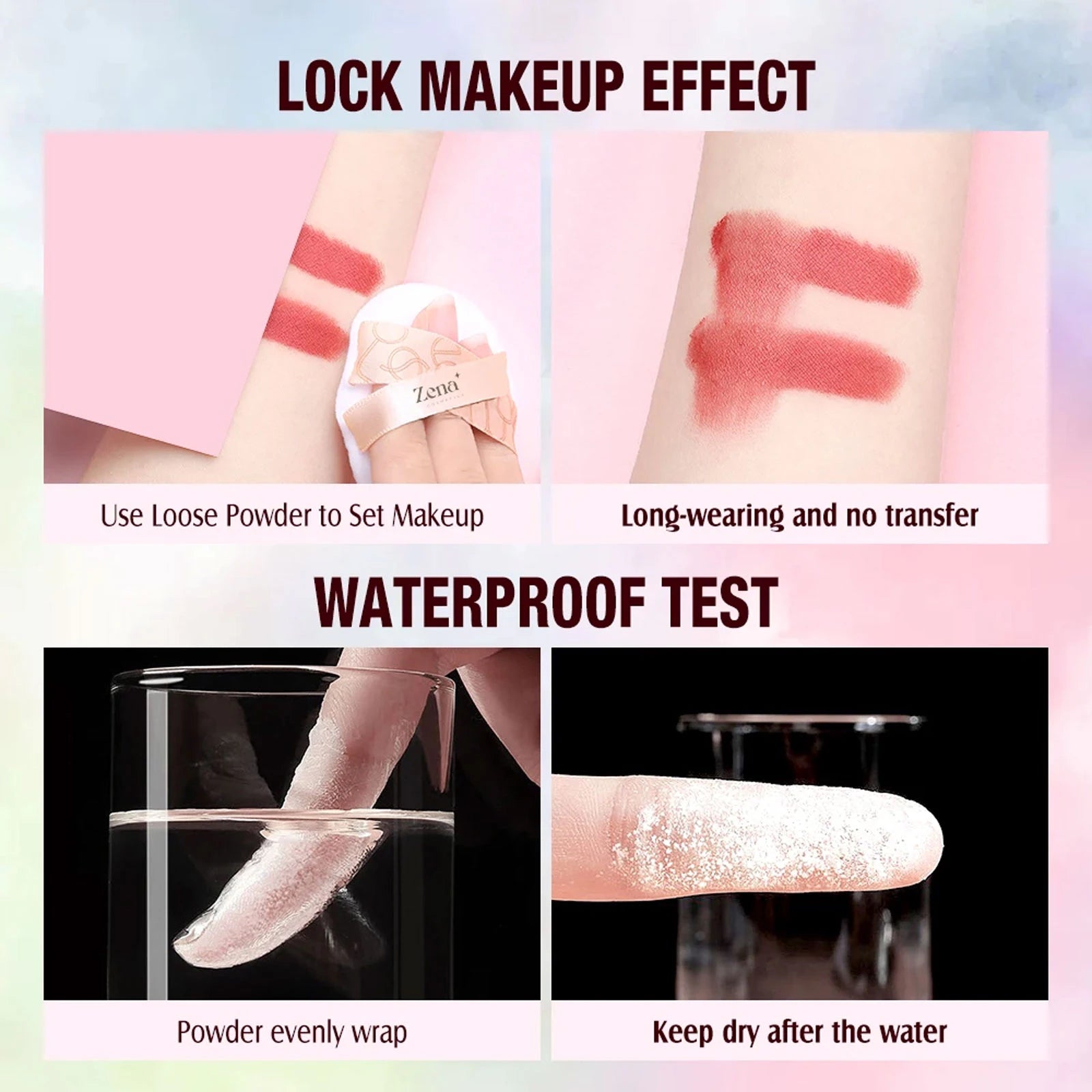 translucent loose setting powder waterproof and lock makeup