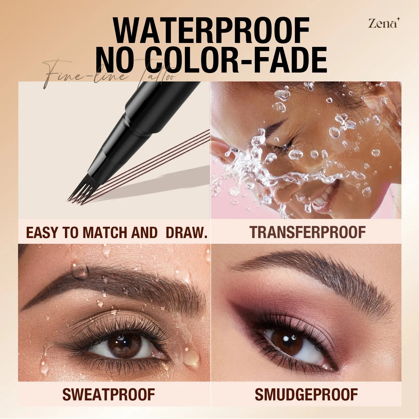 Model applying Zena Eyebrow Tint Pen for natural-looking brows