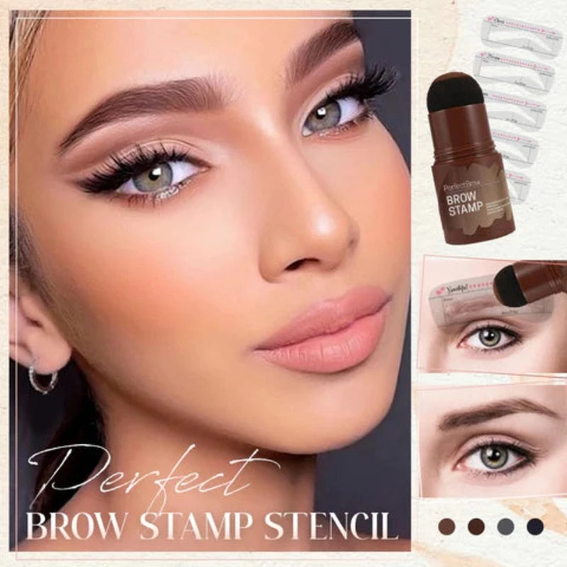 Long-lasting eyebrow stamp and powder kit for busy mornings